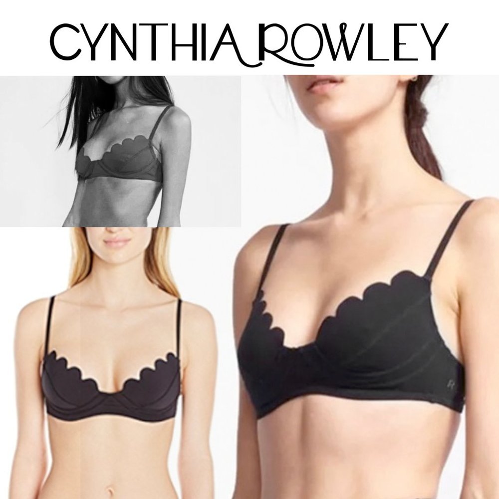 OBO. Cynthia Rowley. Scallop Trim Fiber-lite Neoprene Bikini Top. SPF 50+